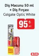 COLGATE OPTİC WHİTE DİŞ MACUNU 50 ML + DİŞ FIRÇASI fiyat ve kampanya bilgisi